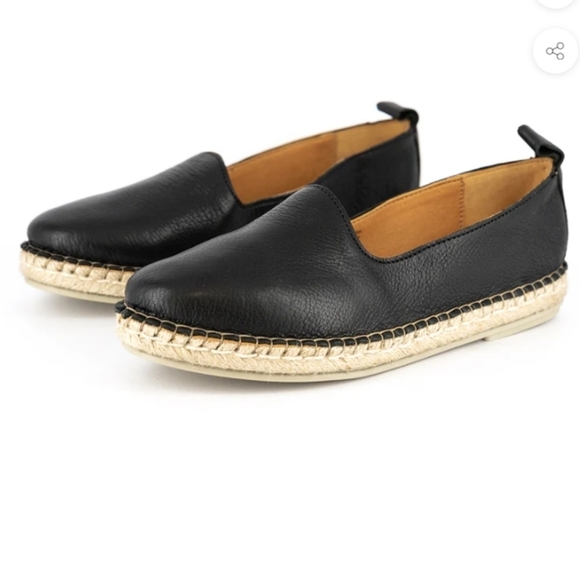 Tsonga Shoes - Tsonga South Africa Leather Espadrille In Black Delta Size 42 9